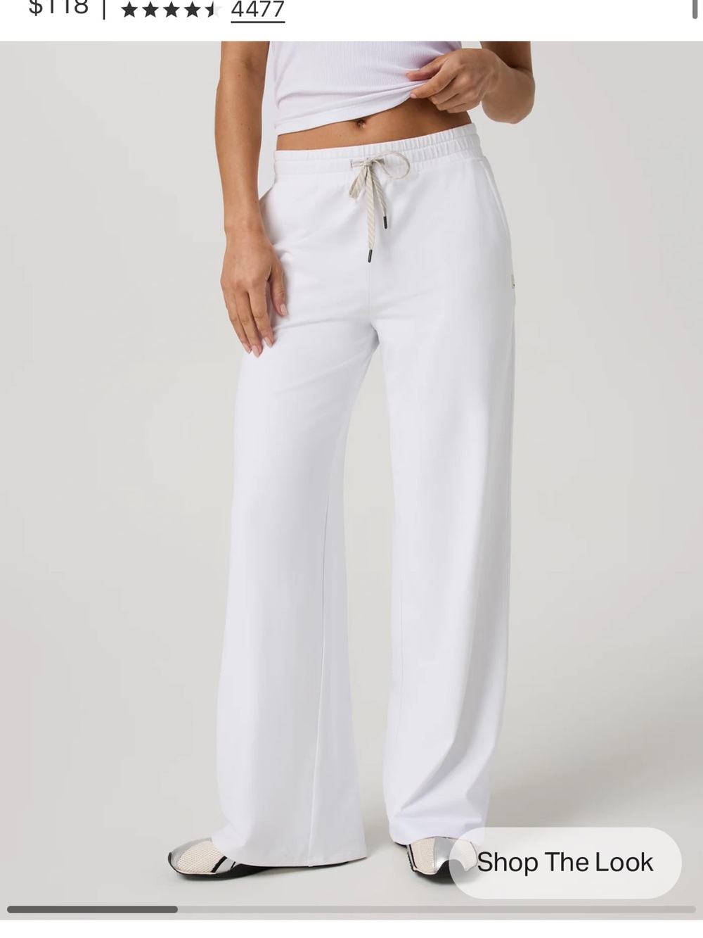 Vuori set sz medium  Halo Essential White Wide Leg Pant and Zip-Up Hoodie - Picture 2 of 8